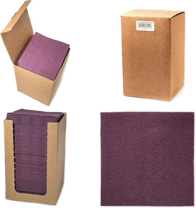 Alvotex Airlaid Cocktail Napkins, 20 x 20 cm, 100/1 - Plum (123)