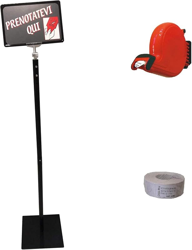 DDE Holder Kit for Ferlabe Waiting Ticket Dispenser + 1 Roll of 2000 Tickets
