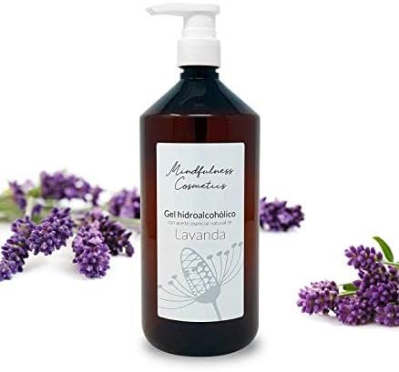 Essenciales - Hydroalcoholic gel disinfectant with 100% pure essential oils - 1 Litre (lavender essential oil)