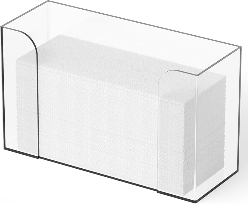 Cq Acrylic Paper towel dispenser for counter, folded towel rack, clear towel holder, suitable for Z fold, mult