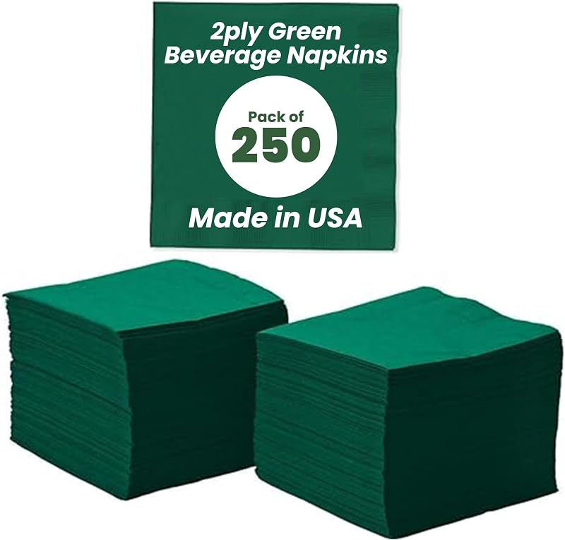 Perfectware 2-Ply Paper Napkins Hunter Green (Pack of 250)