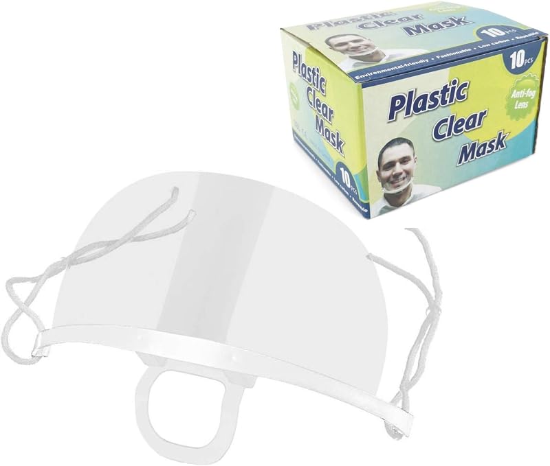 D.RECT Pack of 10 Clear Anti-Fog Reusable Protective Visors