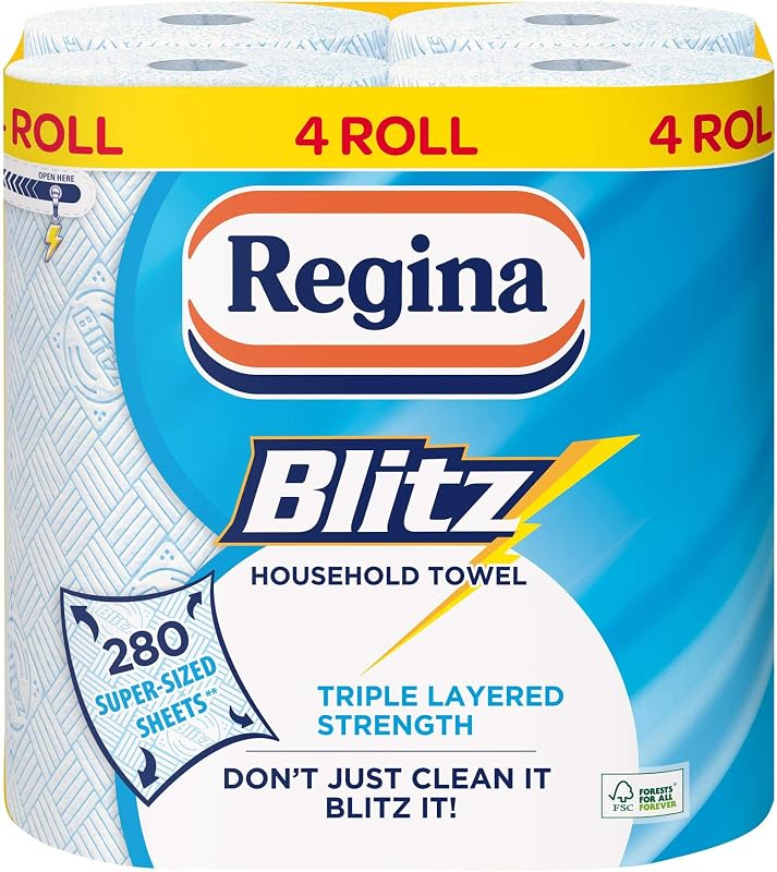 Regina Blitz 3-Ply Toilet Paper (Pack of 4) (280 Sheets)