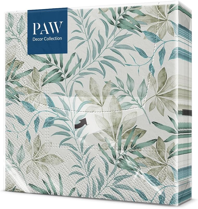 PAW 3-Ply Paper Napkins (33 x 33 cm) I Pack of 20 Ideal for Birthdays, Patron Holidays, Garden Parties, Family