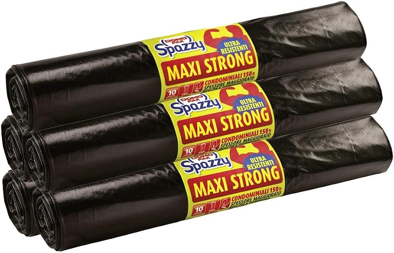 Domopak Spazzy 5 Packs of 10 Black Storage Bags 150L