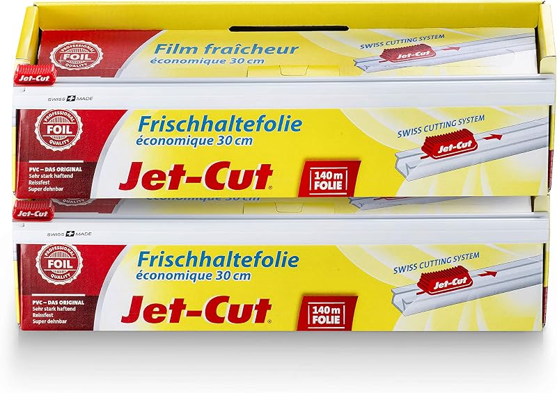 Jet-Cut Economical Food Film, Cutting/Storage, Pack of 2, Transparent, 30 cm x 140 m, 1 Unit