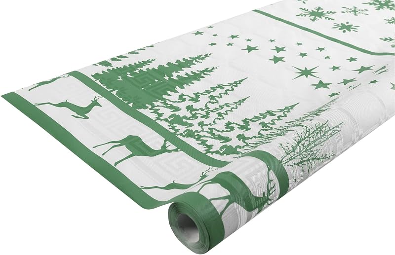 Pro Table Cloth – Ref R480683I – 12 Disposable Damask Paper Tablecloths in Roll 6 m Long x 1.20 m Wide – Chris