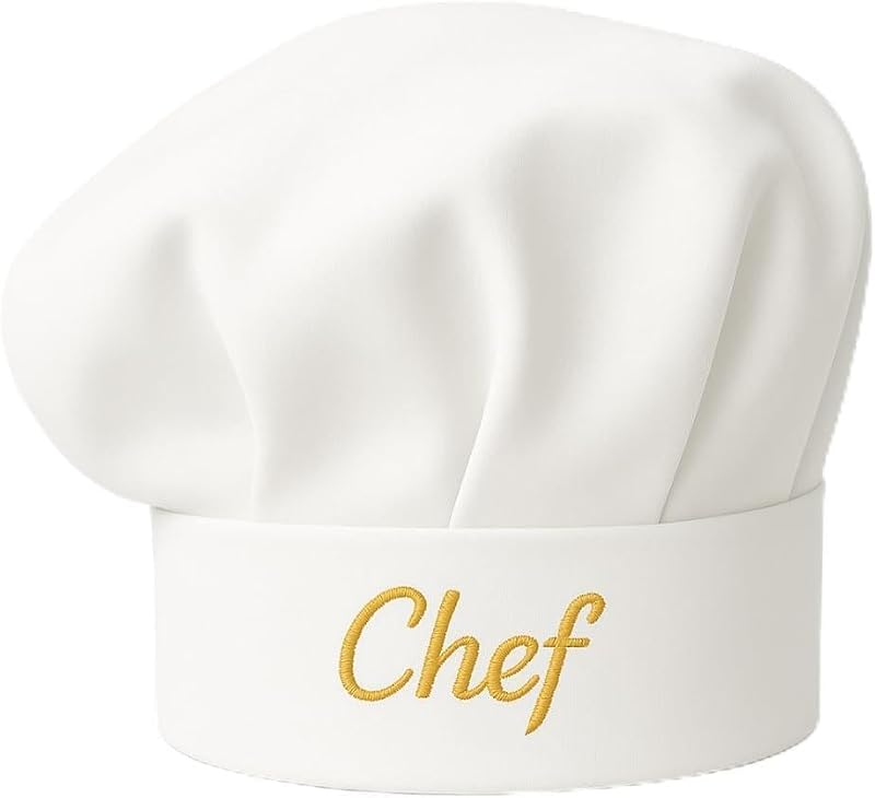 Chef's Hat White Adjustable with Velcro Fastener for Home Hotel Restaurant