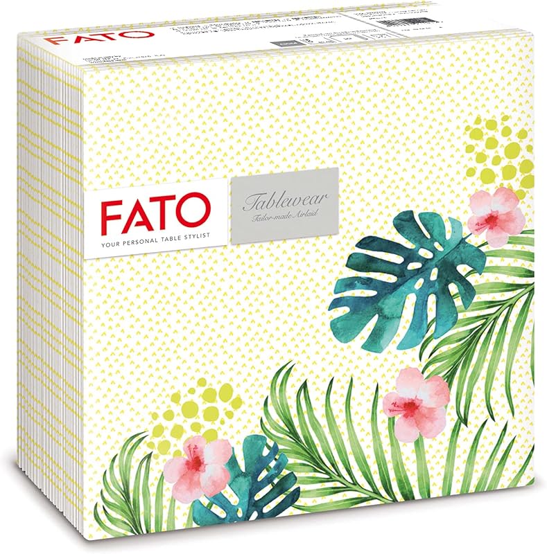 Fato - Serviettes en papier, airlaid, effet textile, paquet de 50 serviettes, fo