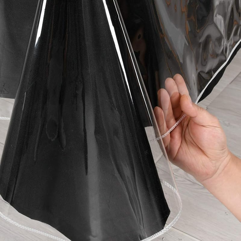 Hiasan Clear Plastic Rectangle Tablecloth - 100% Waterproof Oil & Stain Resistant Wipe Clean Clear Vinyl Table