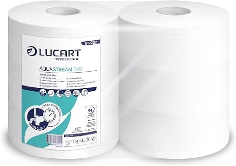 MAXI JUMBO Lucart Aquastream Anti Clogging Toilet Paper 6 Rolls