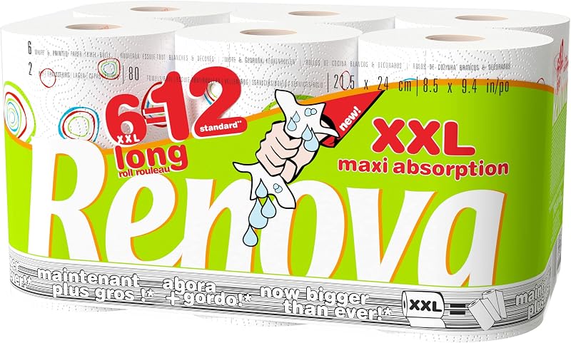 Renova Max Absorption Compact Roll Paper Towel XXL 6 Pieces
