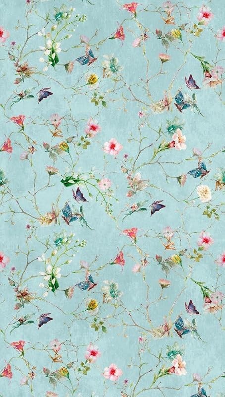 Livingwalls Cottage The Wall 382681 Non-Woven Wallpaper Turquoise Green Pink 1.60 m x 2.80 m