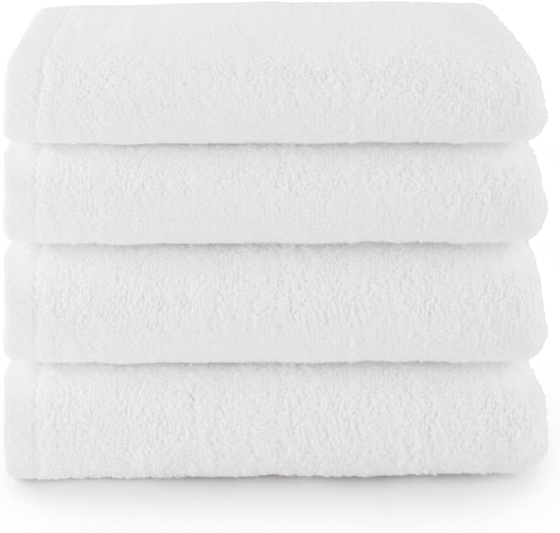 Top Towel - Plus - Bath Towels - 4 Face or Bidet Towels - 30 x 50 cm - 100% Cotton - White