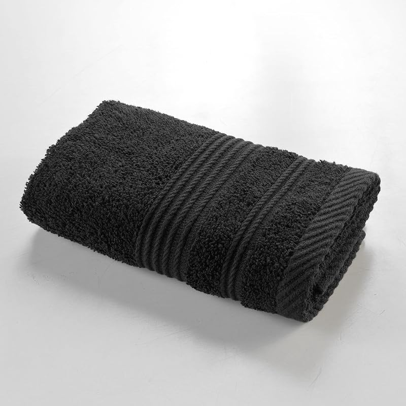 Douceur d'Intérieur, Tendresse Guest Towel (30 x 50 cm) Black Terry Cloth 100% Cotton
