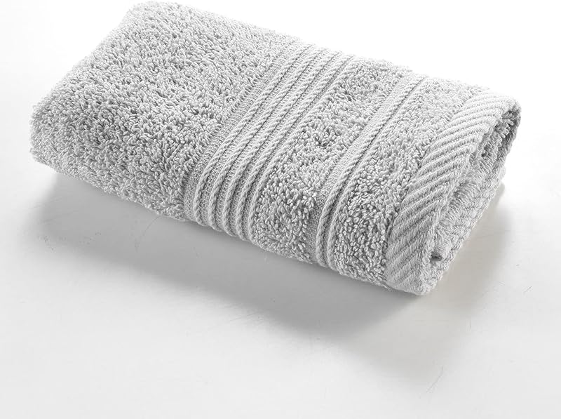 Douceur d'Intérieur, Tendresse Guest Towel (30 x 50 cm) Pearl Grey 100% Cotton Terry Cloth