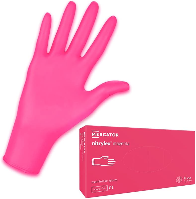 Disposable gloves nitrylex magenta, Size: L - 100 pieces