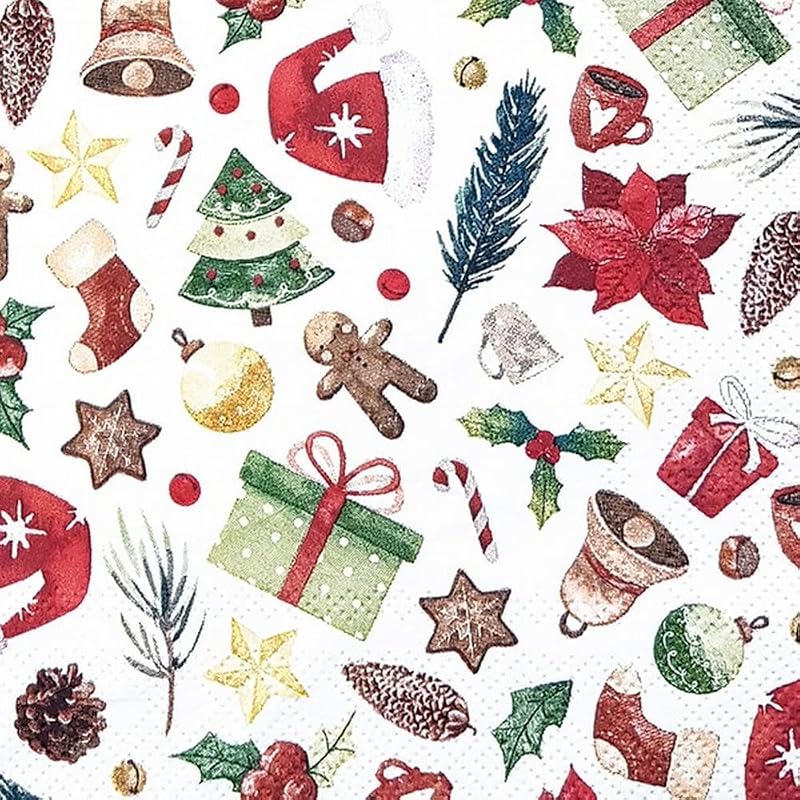 20 Small Cocktail Napkins Collection for Christmas | Christmas | Winter | Table Decoration | Decoupage | Napki