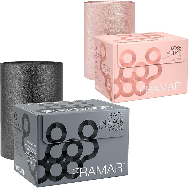 FRAMAR Aluminium Hair Styling Paper – Pink Aluminium Paper Professional FRAMAR – Black Aluminium Paper