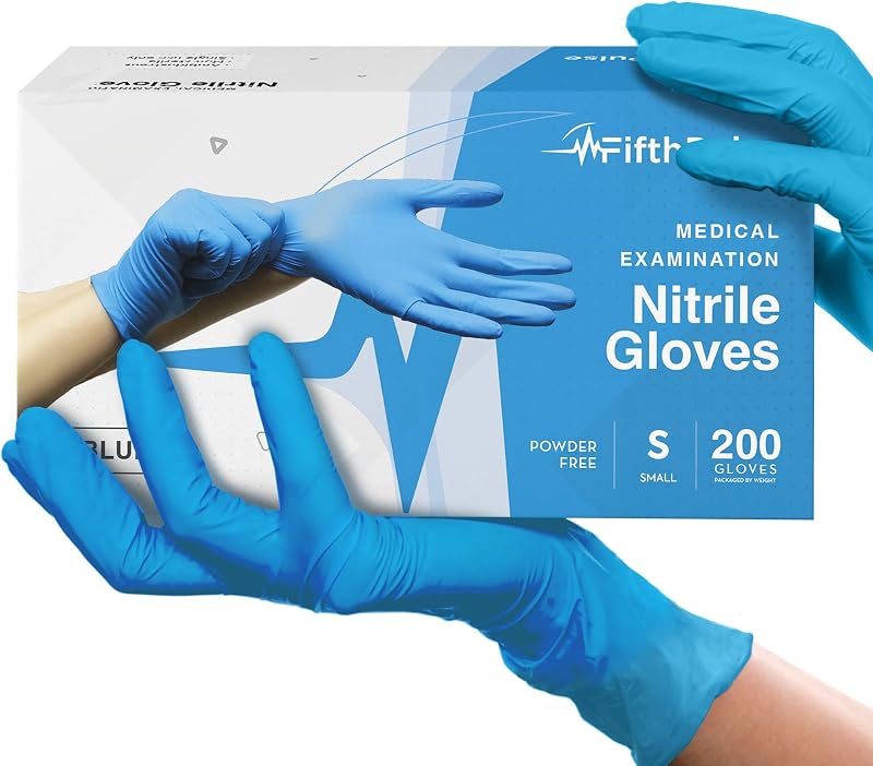 Gants jetables en nitrile bleu, 200 pièces, gants en nitrile de 3 mm, gants en caoutchouc sans poussière et la