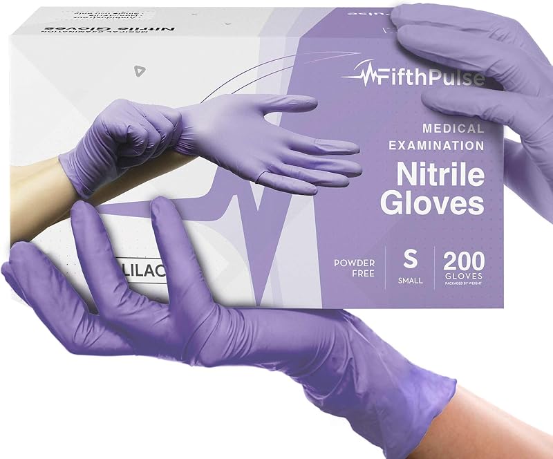 200 Pcs Purple Nitrile Disposable Gloves 3mm Small Rubber Gloves Powder Free Latex Free Medical Exam Gloves Fo