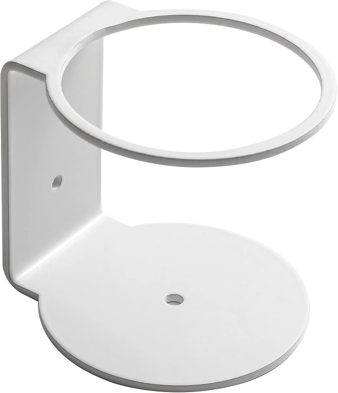 IPEA Wall-Mounted Iron Holder for Disinfectant Gel Soap Dispenser Bottles – Height 90 mm White