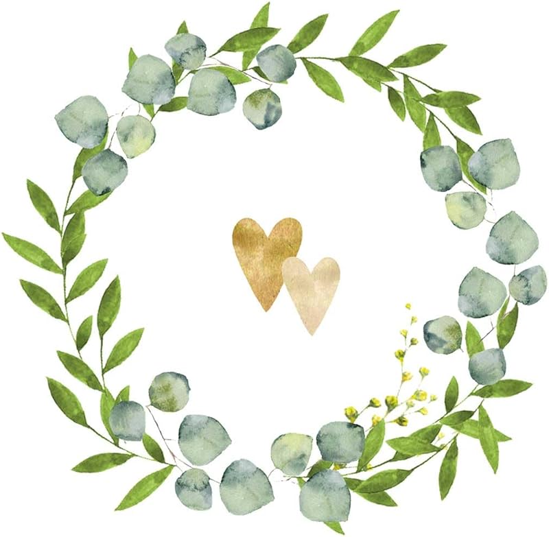 Set of 20 Cocktail Napkins Gold Hearts Crown | Wedding | Eucalyptus | Table Decoration | Decoupage | Technique