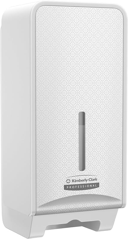 Kimberly-Clark Professional Icon Folded Toilet Paper Dispenser (53949), White Case with White Mosaic Front; 1 