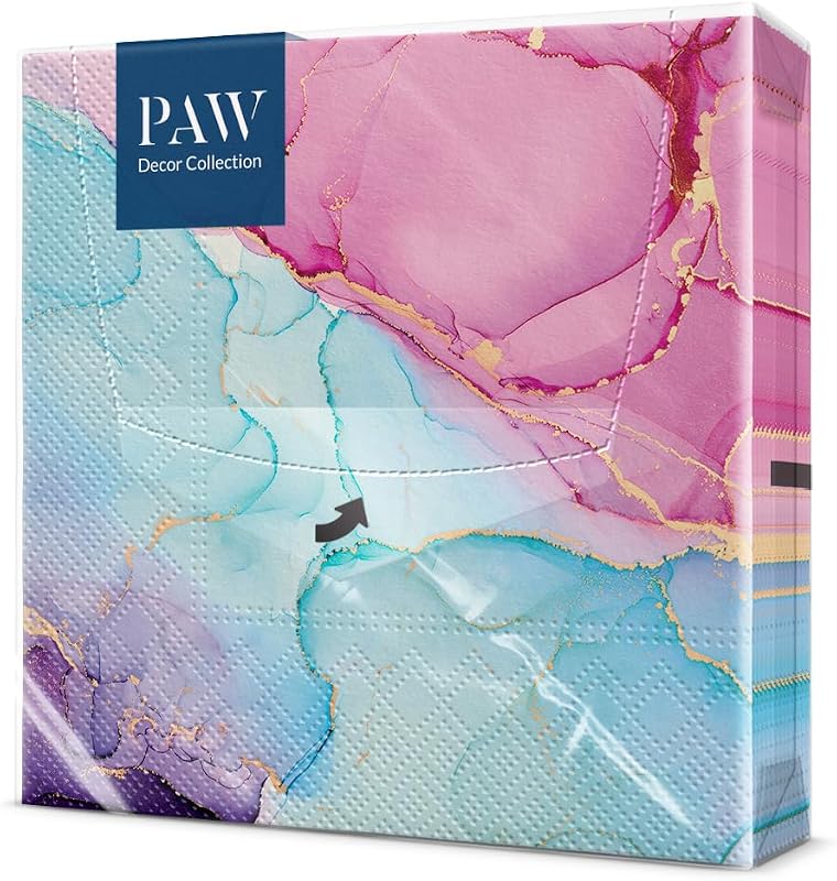 PAW Paper Napkin 3 Ply (33 x 33 cm) I Pack of 20 Perfect for Birthdays, Patrons Parties, Weddings, Christening