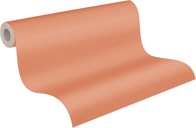A.S. Création Antigua 390973 Non-Woven Wallpaper Plain Orange 10.05 m x 0.53 m Made in Germany