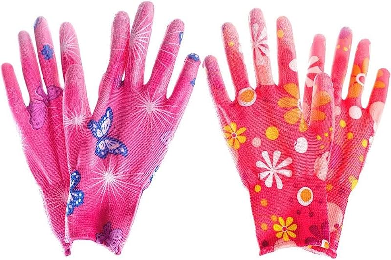 Gants de Jardinage pour Femmes 2 Paires de Gants de Travail enduits Gants de Maison antidérapants Gants de Net
