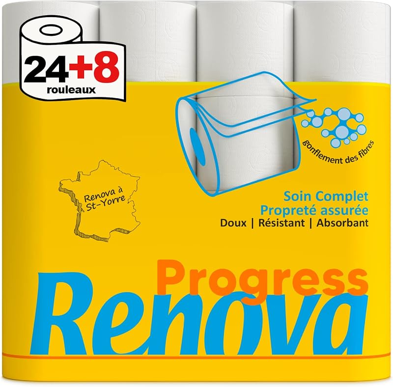 Renova Progress Toilet Paper 2 Ply White 24+8