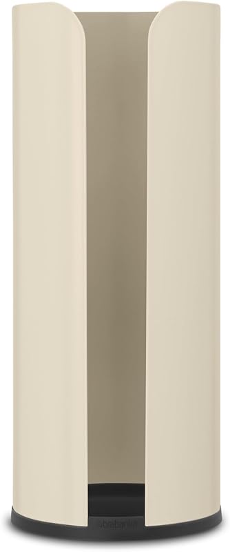 Brabantia - Renew Toilet Roll Dispenser - 3 Supplies - For All Rolls - Scratch-Resistant Base - Anti-Corrosion