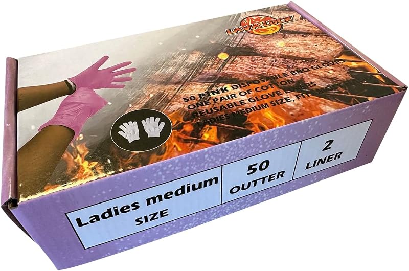 LavaLock Gants de barbecue jetables en nitrile avec doublure en coton pour la cuisine en plein air, les fumoir