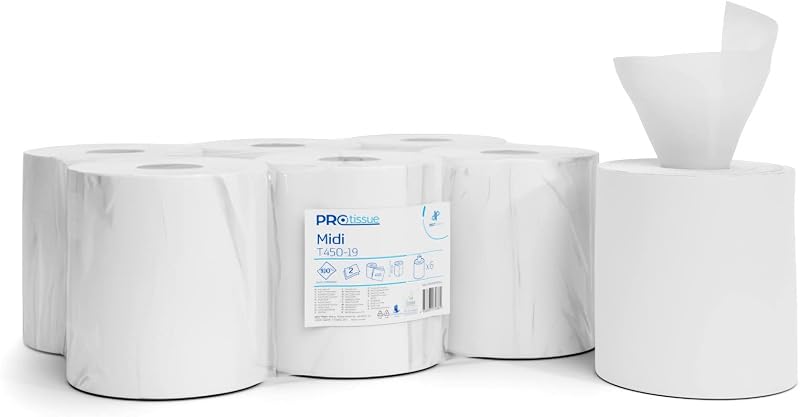 Maxi T450-19 central feed hand towel roll 2 ply 6 rolls - 100% sustainably sourced cellulose