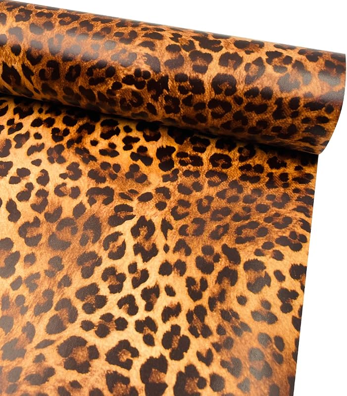 Helianthusun Leopard Wallpaper Roll 10M Peel and Stick Vinyl Wallpaper for Furniture Removable Wall Backsplash
