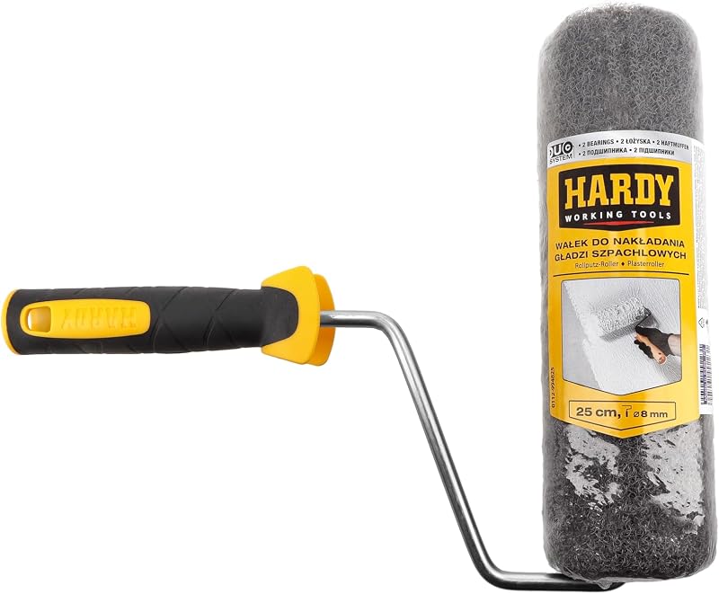 HARDY WORKING TOOLS 25cm Mastic Roller with Handle - Coating Rolling Spatula - Wall Painting Tool - For Applyi