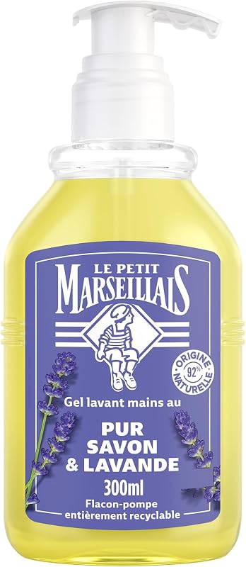 Le Petit Marseillais - Pure Soap & Lavender Hand Wash Gel (300ml pump bottle) – Liquid soap with 92% natural i