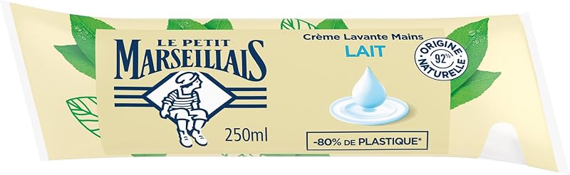 Le Petit Marseillais – Refill Hand Wash Milk (250 ml berlingot) – Liquid soap refill with 92% natural ingredie