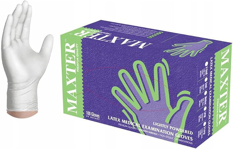 100 x White Latex Powdered Gloves Reinforced Heavy Duty Disposable Kitchen & Workshop Extra Large