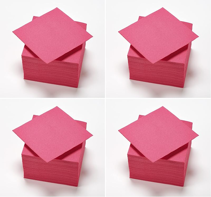 Le Nappage Tex Touch Cocktail Napkins 25 x 24 cm Pack of 50 FSC Cellulose Wadding 25 x 24 cm Fuchsia Pink