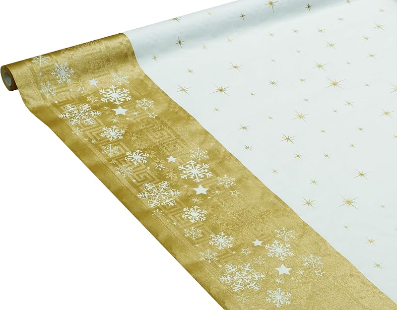 LE NAPPAGE ARTS DE LA TABLE Damask Paper Tablecloth 1.2 x 6 m Merry Christmas