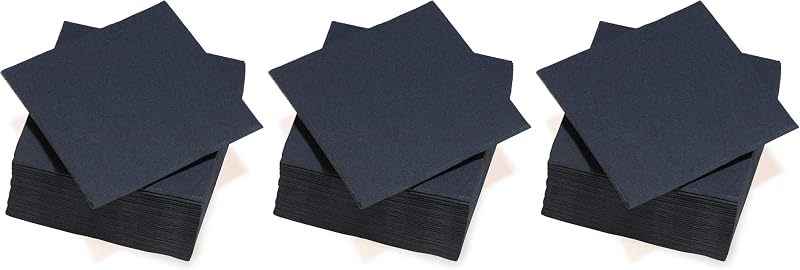 40 x FSC Tex Touch Paper Napkins 38 x 38 cm Black