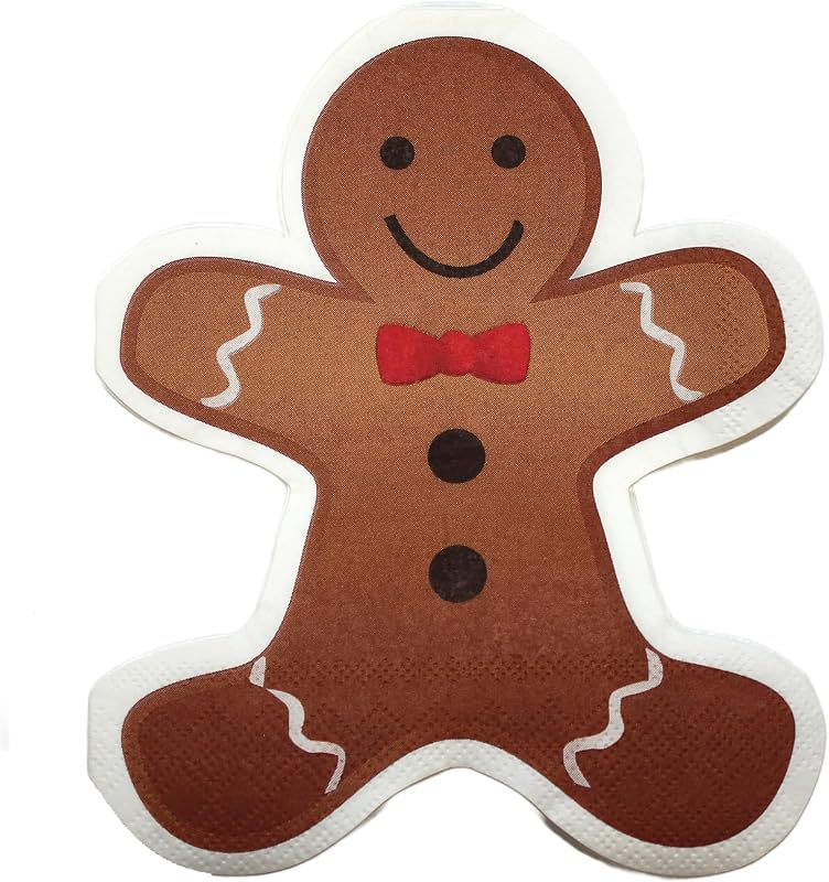20 Gingerbread Shaped Napkins