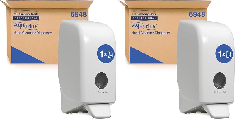 Aquarius® Wall Mounted Soap Dispenser 6948 - Cream or Foam Soap Dispenser 1 L, White Plastic, Compact Design -