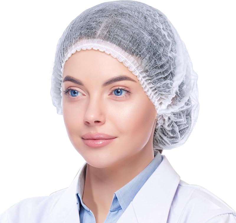 120 Pieces 21 Inch Disposable Hair Nets for Women and Men, Polypropylene Nonwoven Hair Nets for Catering Worke