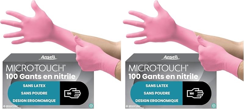 Ansell Micro-Touch Nitrafree Disposable Latex Free Gloves, Powder-Free Nitrile Gloves, Medical and Examination