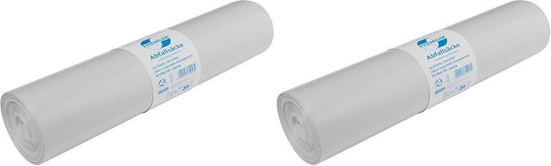 DEISS Premium Bin Liners, White or Clear, 70 or 120 L, 120 Liter - Typ 60, Clear, 1 (Pack of 2)