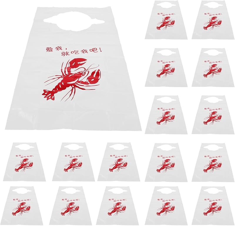 Healeved Disposable Bibs for Adults 23.62 x 14.17 Inches Lobster Pattern Convenient for Seniors Disabled Patie