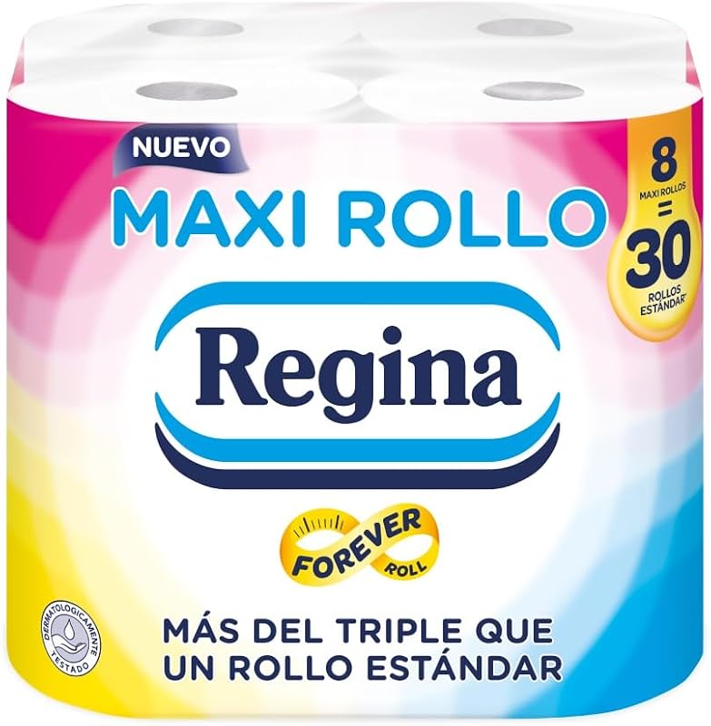 Regina Maxi Roll - 8 rolls of toilet paper, 500 sheets 2 layers per roll, more than triple a standard roll, 60